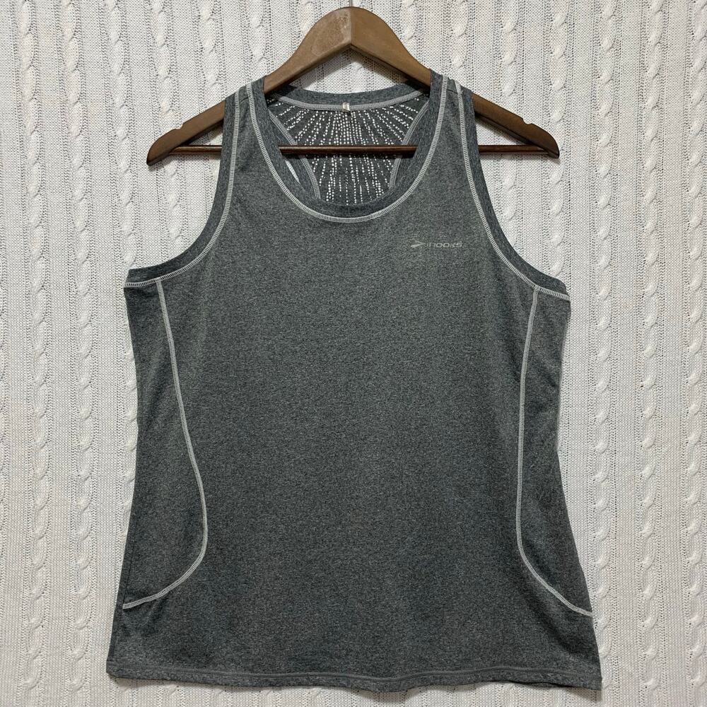 Brooks Gray Racerback Women’s Tank Size XL Lightweight Athletic
